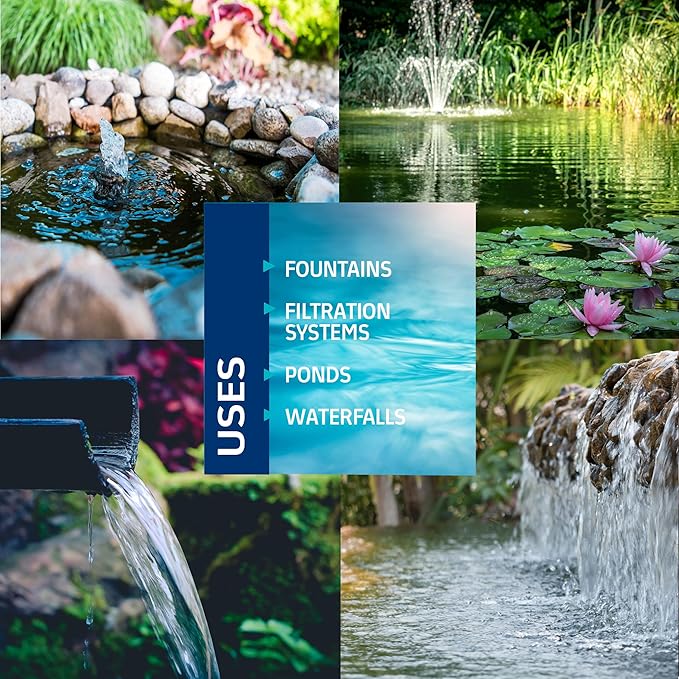 Alpine Corporation PAL8000 | 8000 GPH Submersible Water Pump — Quiet 540W Heavy-Duty Motor, 33-ft Cord & 26-ft Lift — Multi-Angle Flow for Ponds, Waterfalls & Fountains — Durable Outdoor Performance