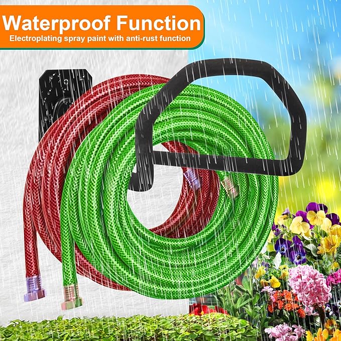 Heavy Duty Hose Hanger Wall Mount Water Hose Holders for Outside, Sturdy Hose Stand for Garden Hose Storage and Extension Cords