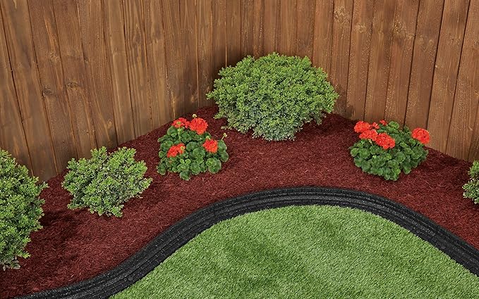 Rubberific Premium Shredded Rubber Mulch for Gardens, Lawns, and Landscaping | Long Lasting Color | Looks Like Natural Wood Mulch (0.8 Cu. Ft. - 16 LBS, Red)