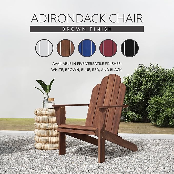 Linon Home Dcor Home Decor Teak Wood Stock Chair, 30.4" wx37.6 dx37.8 h, Stain