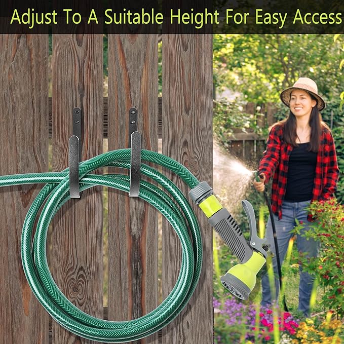 Garden Hose Holders Mount: Wall Mount Garden Hose Hangers for Outside - 4Pcs Rust-Proof Water Hose Racks Hanging Hooks for Outside Expandable Hose