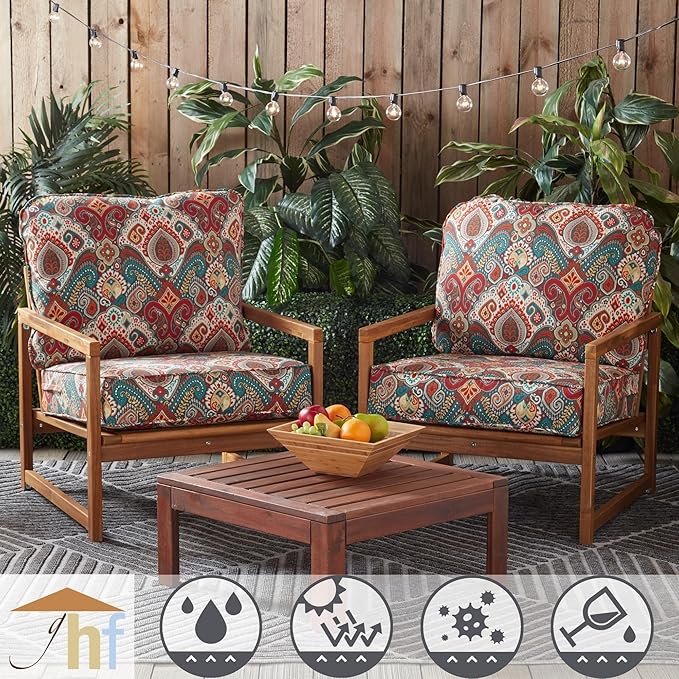 Greendale Home Fashions Outdoor Reversible 2-Piece Deep Seat Cushion Set, Painted Desert
