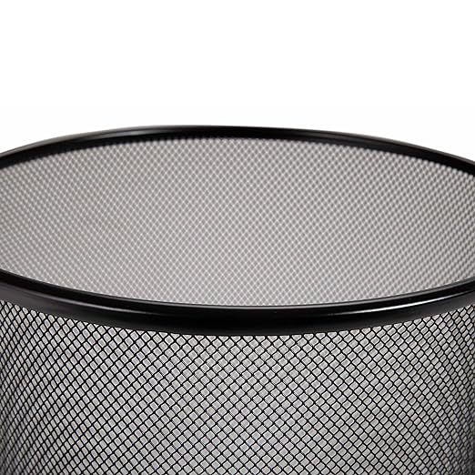 Seville Classics 2-Pack Steel Mesh Round Trashcan Wastebasket for Trash or Recycle in The Home, Office, or Garage, Black, 6 Gallon