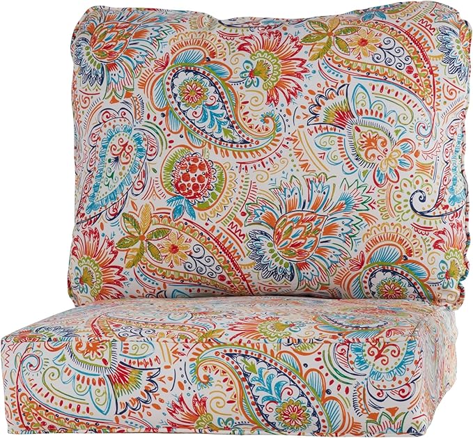 Greendale Home Fashions Outdoor Reversible 2-Piece Deep Seat Cushion Set, Jubilee