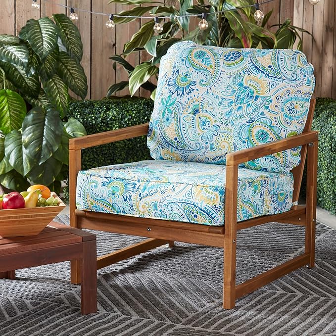 Greendale Home Fashions Outdoor Reversible 2-Piece Deep Seat Cushion Set, Paisley