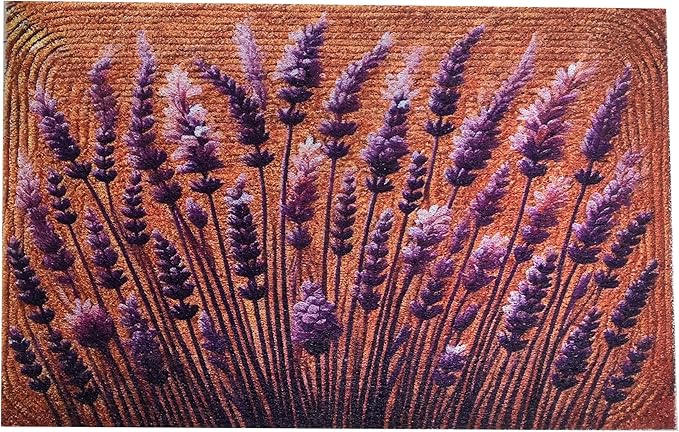 Outdoor Rug Door Mat, Welcome Mat, Non-Slip, 19'x31' (Lavender)