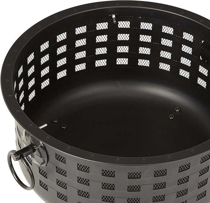 Amazon Basics 27 inch Steel Round Lattice Fire Pit, Easy to Assemble