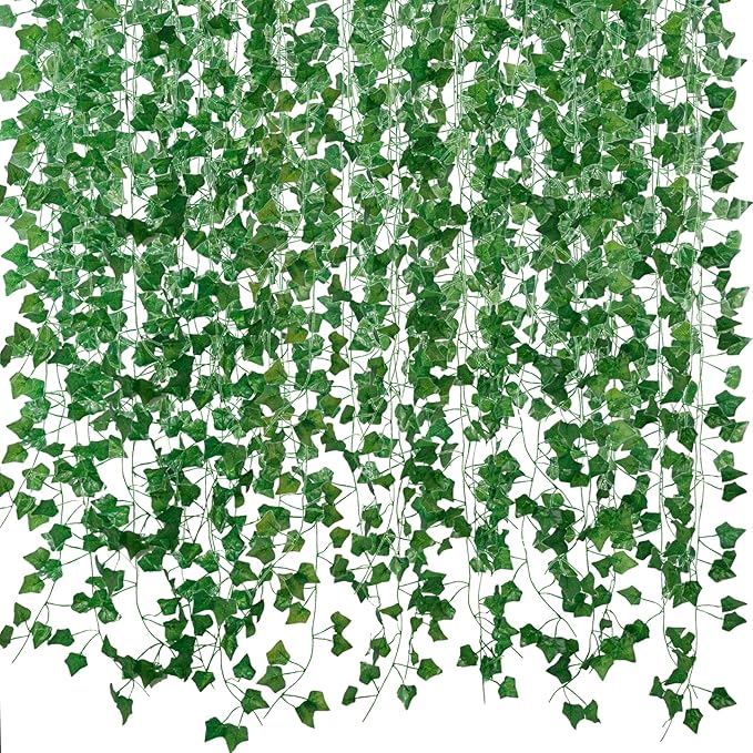 Fake Vines for Room Decor(72Pack518Ft) Aesthetic Artificial Plant Ivy Leaves Hanging Greenery Garlands for Home Bedroom Wall Wedding Christmas Party Office patio Indoor, Outdoor Garden Décor