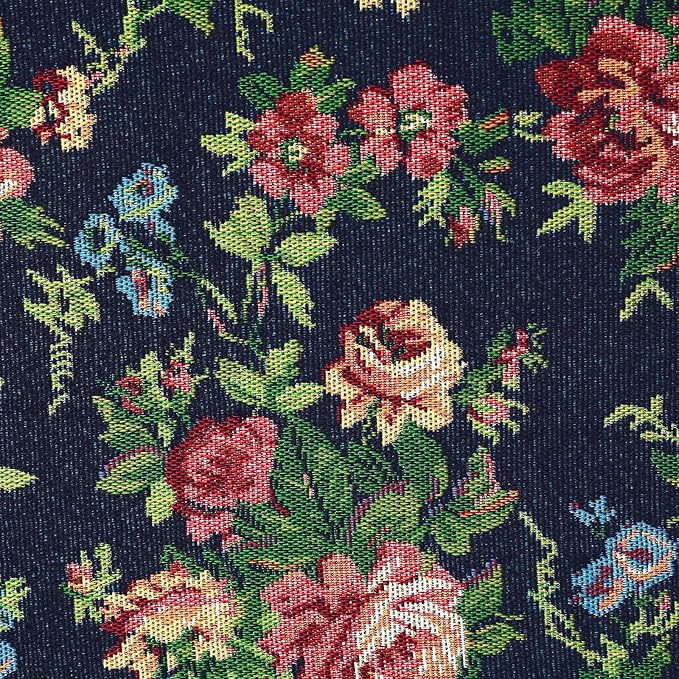 AAAAAcessories D-Shaped Chair Cushions, 2" Thick Dining Chair Pads with Ties and Removable, Machine-Washable Cover, 17" x 16", Set of 2, Night-Blooming Blossoms