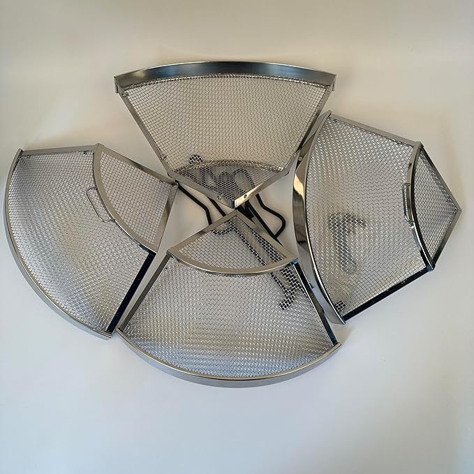 Fire Pit Spark Screen for Solo Stove Range Accessories, 15 Inch Range Shield for Solo Stove Accessories, 304 Stainless Steel Detachable Mesh Fire Pit Spark Protector with Grill Function