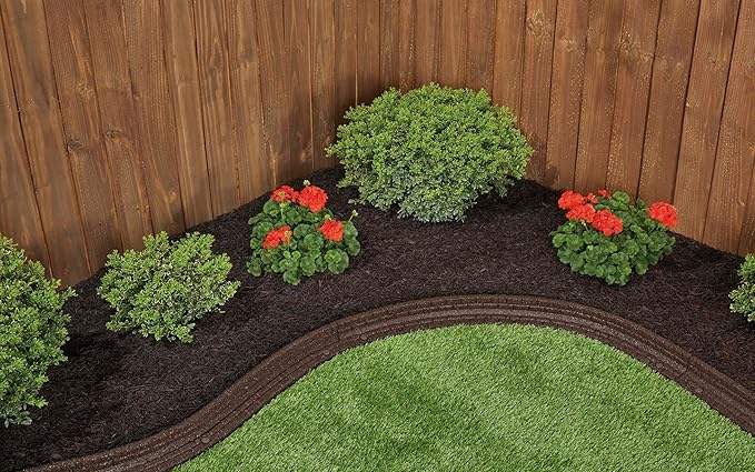 Rubberific Premium Shredded Rubber Mulch for Gardens, Lawns, and Landscaping | Long Lasting Color | Looks Like Natural Wood Mulch (1.5 CU. FT. - 27 LBS, Brown)