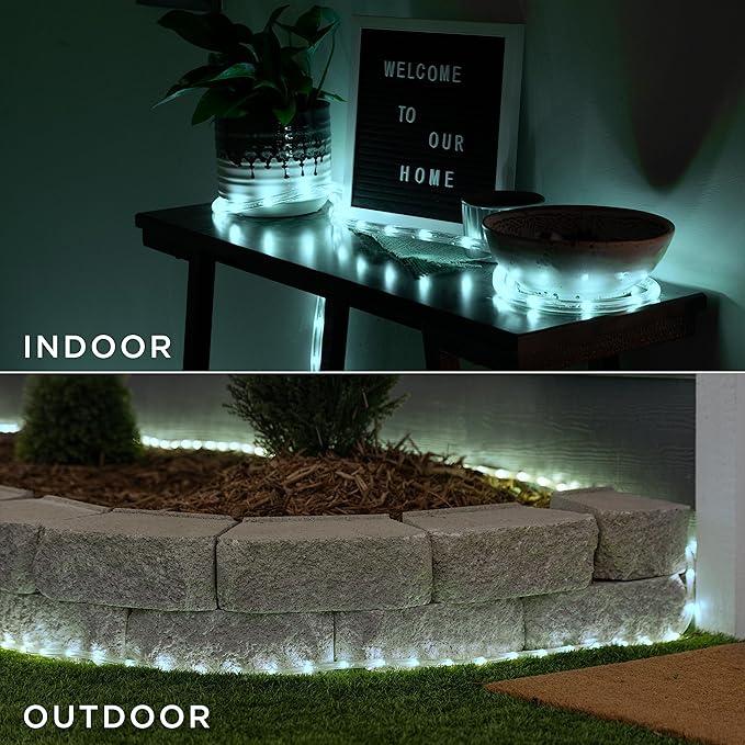 UltraPro LED Rope Lights, 50ft Classic Clear Rope, Cool White Light 5000K, Indoor/Outdoor, Flexible, Linkable, Durable, Rope Lights Outdoor, 54846