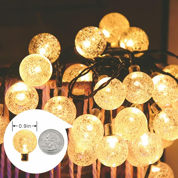 Solar Globle String Light Outdoor Waterproof Garden Decor Fairy Lights Auto On/Off, Decorative Lighting for Garden, Patio, Yard, Party Pathway, Lawn Weatherproof & Easy Install 2 Pack 120 LED 72FT