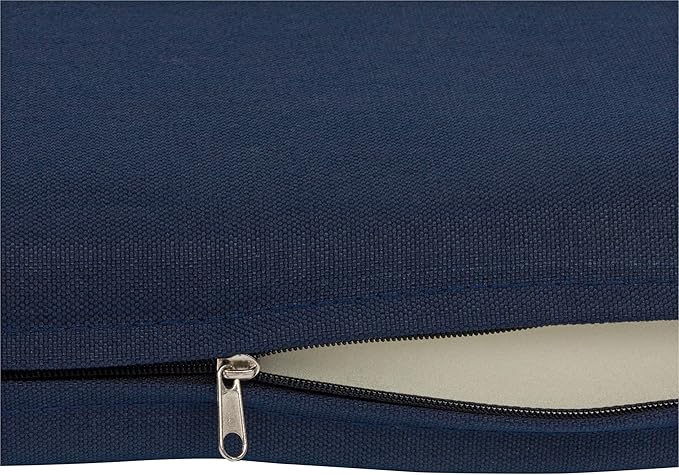 Shine Company Weather-Resistant Outdoor Rocking Chair Seat Cushion, 22"x20", Performance Fabric with Foam Core, Removable Cover with Ties, Navy Blue