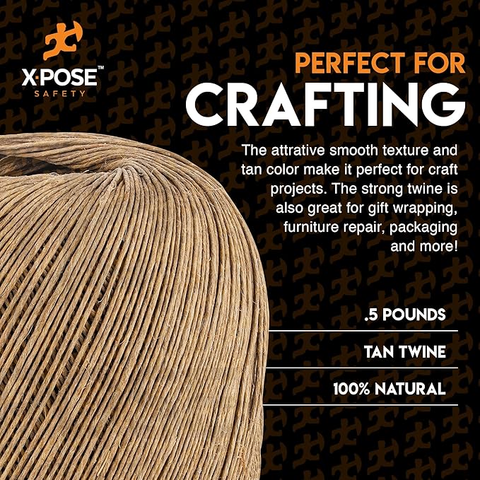 Ruby Italian Spring Twine - 4 ply 1/2 Pound Italian Ball Twine String - Upholstery Webbing - Natural Wax Coated Cord - for Upholstery Supplies, Reupholstery of Springs, and Furniture Repair 6 Pack