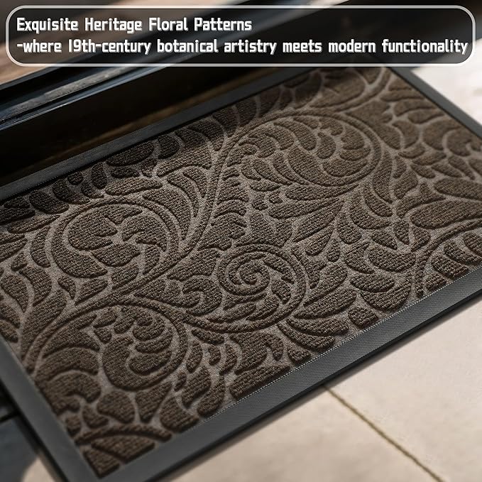 Yimobra Extra Large Door Mat 60x36, Waterproof Sturdy Outdoor Mats for Front Door, Heavy Duty Non-Slip Doormat for Garage Patio Entryway Indoor, Easy Clean, Brown