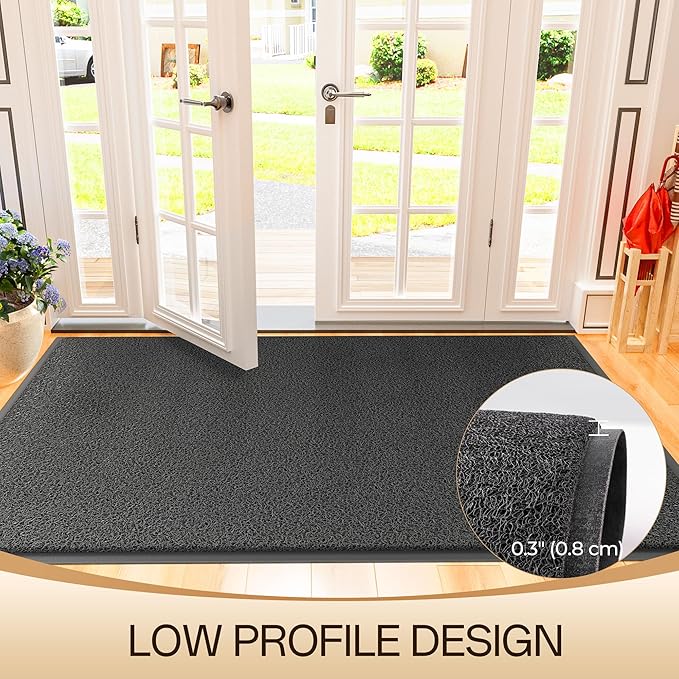 Amyracel Front Door Mat Indoor Outdoor Entrance, 24" x 72" All-Season Waterproof Doormat for Enterway, Heavy Duty Commercial Floor Mat, Fade Resistant, Rubber Back, Low Profile, Easy Clean
