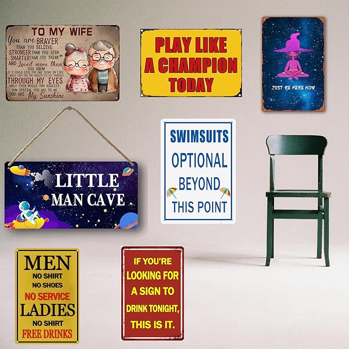 Swimsuits Optional Beyond This Point Metal Tin Sign No Clothing Sign For Pool Clothing Optional Beyond This Point Hot Tub Funny Pool Outdoor Wall Art 8x12 In