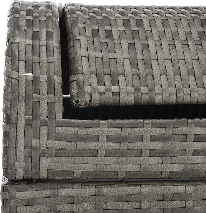 Safavieh Outdoor Collection Serapis Grey Wicker Trash Bin