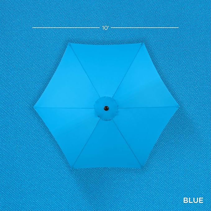 Best Choice Products 10ft Outdoor Steel Polyester Market Patio Umbrella w/Crank, Easy Push Button, Tilt, Table Compatible