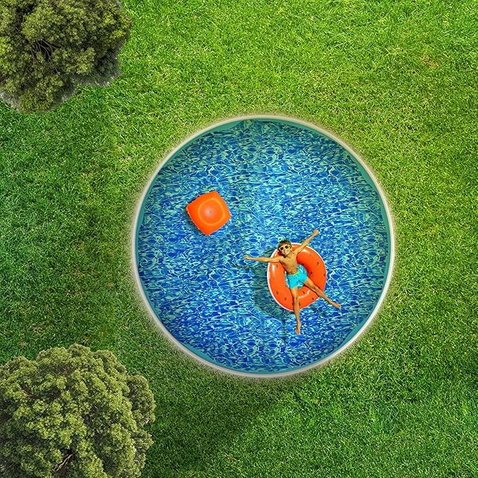 Swimline 18 Foot Round Durable 20 Gauge Vinyl Wall Overlap Pool Liner Cover for 48 and 52 Inch Above Ground Swimming Pools, Blue