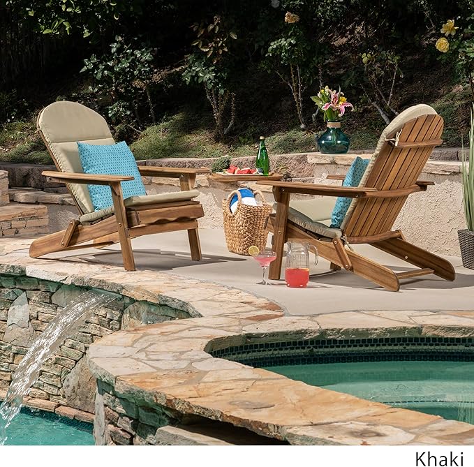 Christopher Knight Home Terry Outdoor Water-Resistant Adirondack Chair Cushions (Set of 2), Khaki, 2 Count (Pack of 1)
