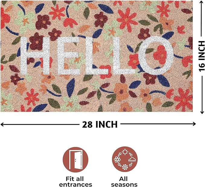 Folkulture Welcome Matt Outdoor | 16 x 28 Door Mats Outside Entrance | Rug for Front Doors | Welcome Mat Door Mats for Outside | Mats for Home Entryway Decor