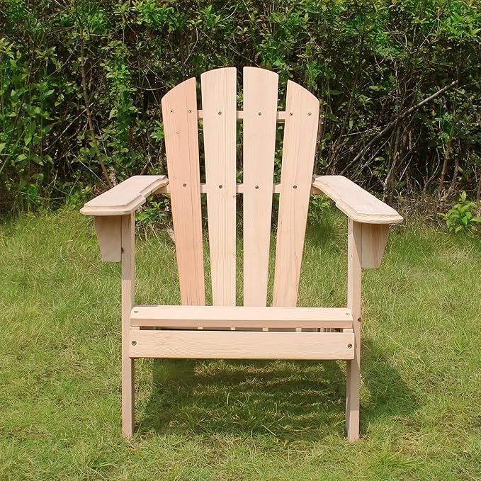Kids Wooden Adirondack Chair, Children's Outdoor Patio Furniture, Garden, Lawn, Deck Chair, Unfinished
