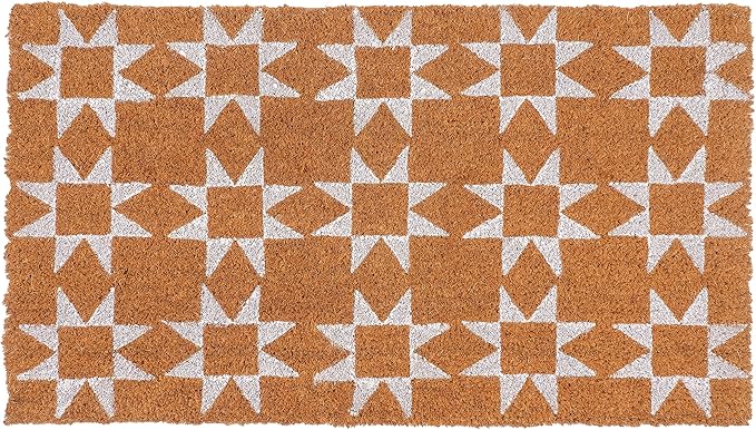 KAF Home Coir Doormat with Heavy-Duty, Weather Resistant, Non-Slip PVC Backing | 17 by 30 Inches, 0.6 Inch Pile Height | Perfect for Indoor and Outdoor Use (White)