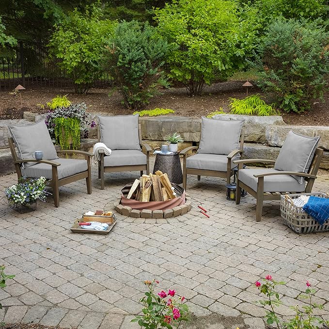 Arden Performance Outdoor Deep Seat Set, 24 x 24, Rain-Proof, Fade Resistant, Deep Seat Bottom and Back Cushion Paloma Woven Texture