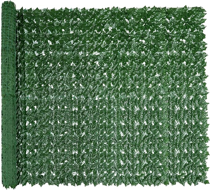 Artificial Ivy Privacy Fence Screen - 80" X 120" UV-Anti Fake Leaves Vines - Patio Balcony Privacy, Garden, Backyard Greenery Wall Decor