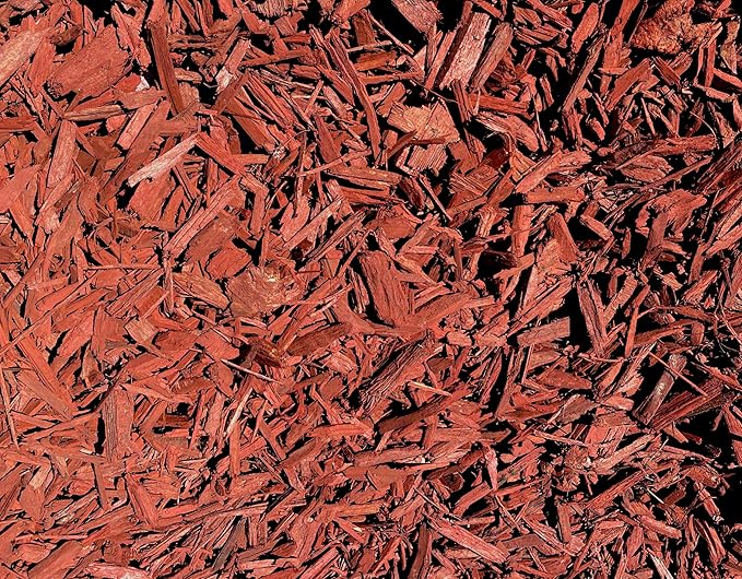 Raging Red Colored Wood Chip Mulch - 42 Quarts! Colored Landscape Mulch.
