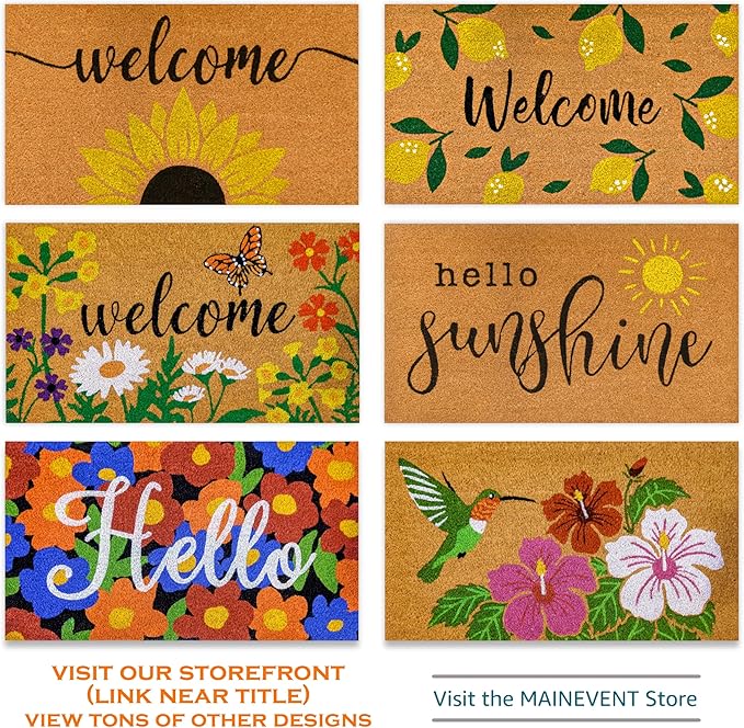MAINEVENT Hummingbird Door Mat 30x17 Inch, Garden Hummingbird Doormat for Covered Outdoor Area, Bird Welcome Mat, Outdoor Spring Decor, Summer Front Door Mat