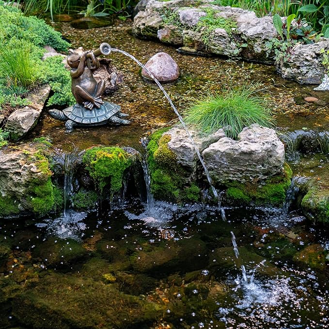 Aquascape Jazz Frog Spitter Fountain for Pond and Garden, 78374