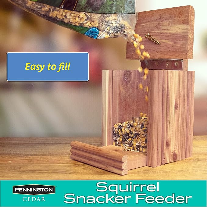 Pennington Cedar Squirrel Snacker Feeder, 2.75 LB Capacity