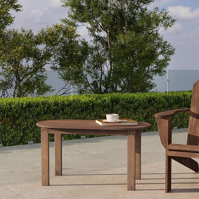 Linon Coffee Table, 18.11D x 35.24W x 18.11H in, Acorn