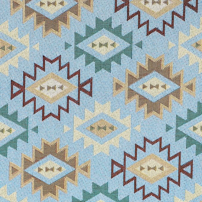 AAAAAcessories D-Shaped Chair Cushions, 2" Thick Dining Chair Pads with Ties and Removable, Machine-Washable Cover, 17" x 16", Set of 4, Geometric Blue
