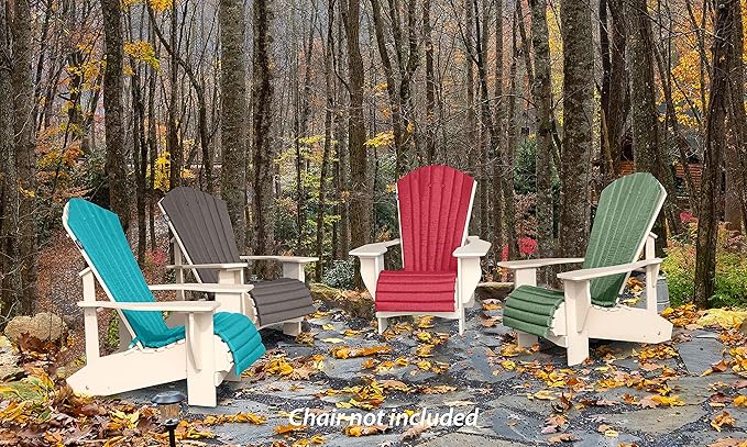 Outdoor All-Weather Patio Adirondack Chair seat Cushion with Quick Drying Olefin Fabric & high Density Filler for Your Chair- Chair not Included (Patio Green)