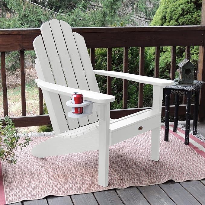 highwood Screw-On Cup Holder for Adirondack Chairs, White