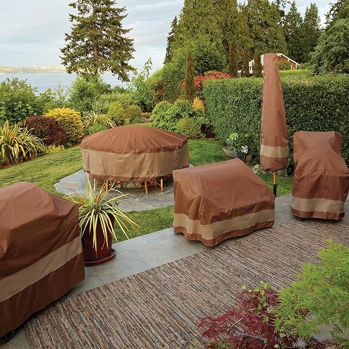 DUCKCOVERS Ultimate Waterproof 82 Inch Double Wide Patio Chaise Lounge Chair Cover, Patio Furniture Covers