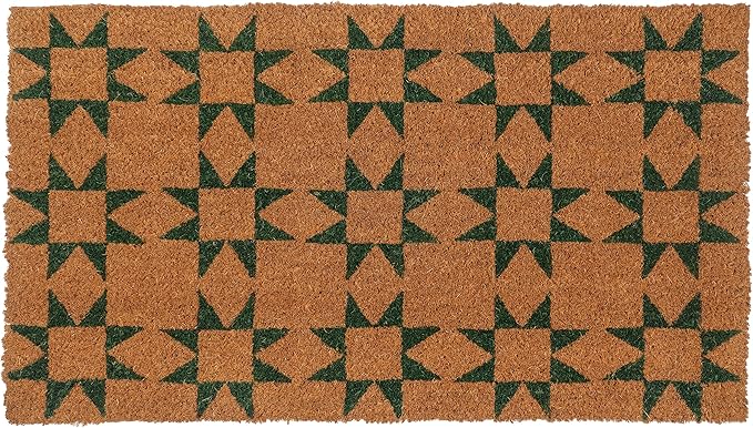 KAF Home New Coir Doormat with Heavy-Duty, Weather Resistant, Non-Slip PVC Backing | 17 by 30 Inches, 0.6 Inch Pile Height | Perfect for Indoor and Outdoor Use (Green)