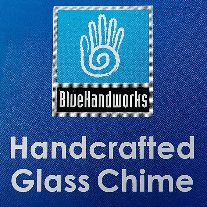 Blue Handworks Fall Leaves Glass & Driftwood Chime, Sandblasted Glass and Found Wood Handcrafted Wind Chime