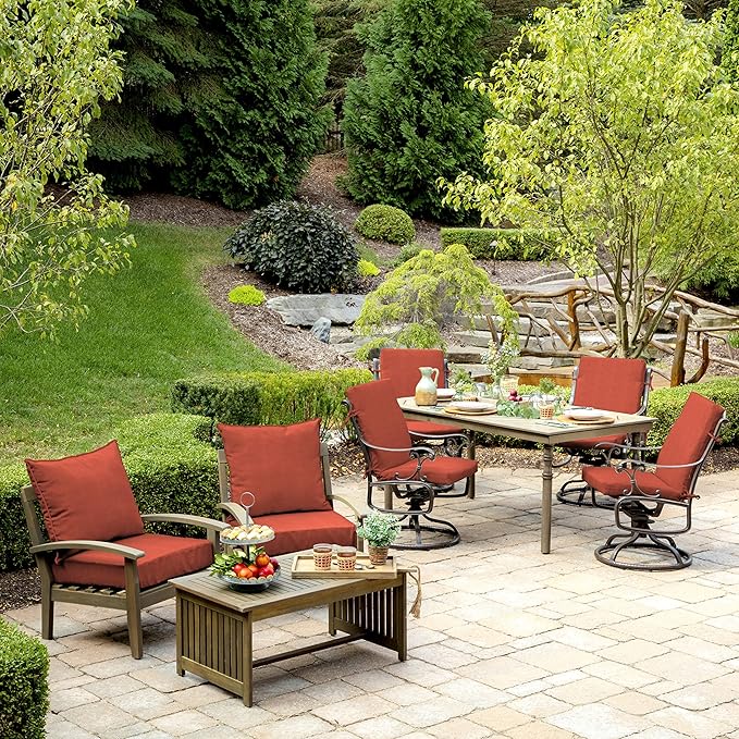 Arden Performance Outdoor Deep Seat Set, 24 x 24, Rain-Proof, Fade Resistant, Deep Seat Bottom and Back Cushion Sedona Woven Texture