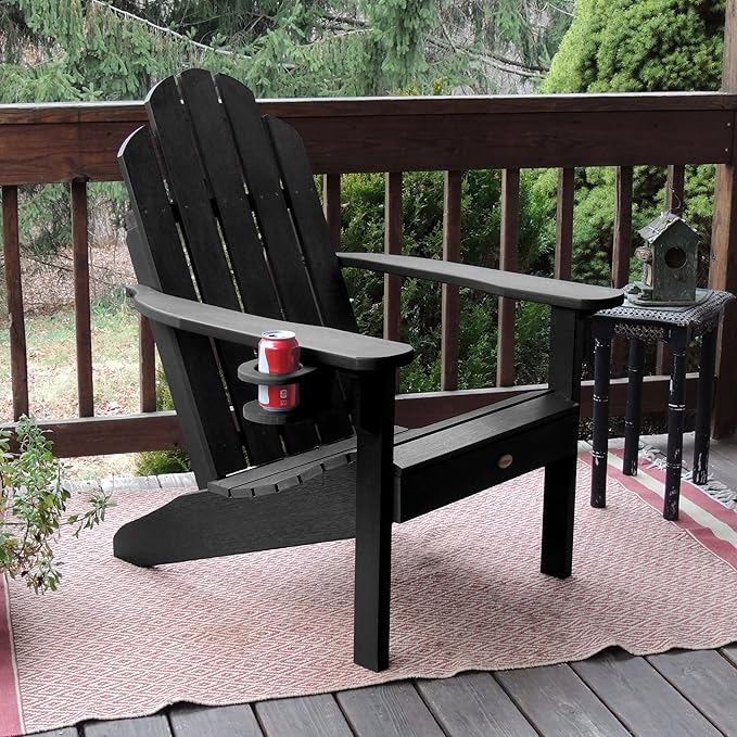 highwood Screw-On Cup Holder for Adirondack Chairs, Black