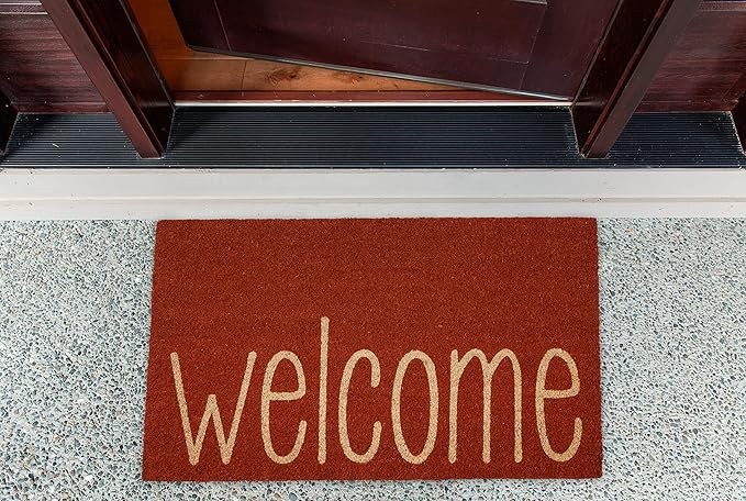 DII Natural Coir Doormat Outdoor Welcome Mat, 17x29, Rusty Orange