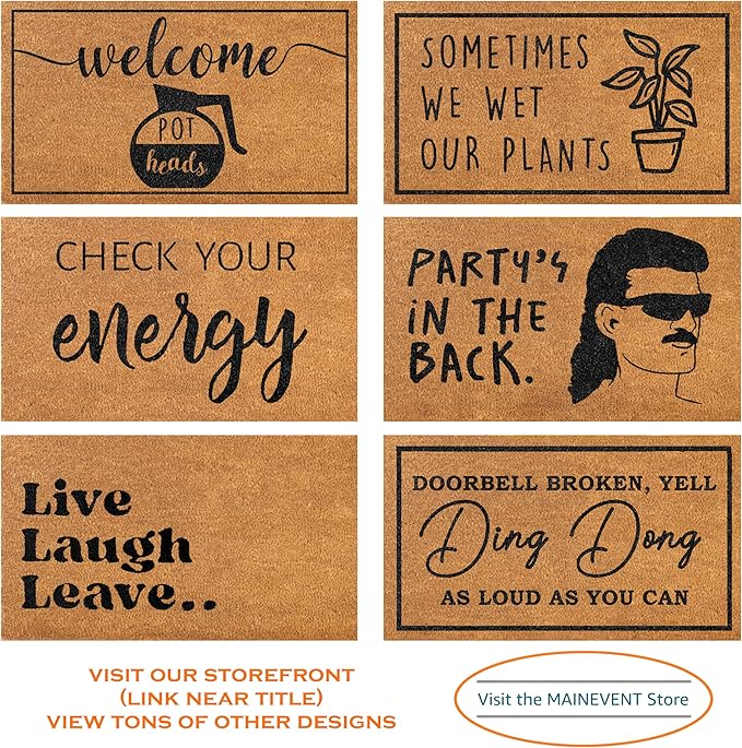 MAINEVENT Come Back with a Warrant Front Door Mat 30x17 Inch, Funny Doormat w/Non Slip PVC Backing, Funny Welcome Mat Outdoor