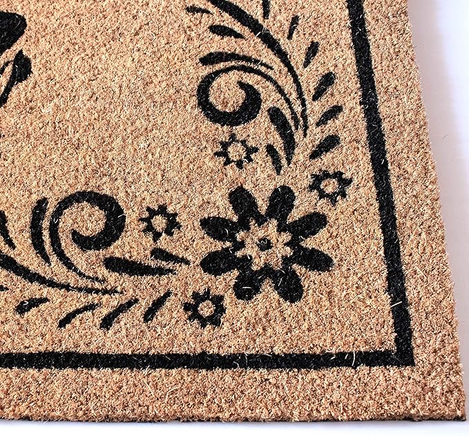 LuxUrux Welcome Mats Outdoor Coco Coir Doormat, with Heavy-Duty PVC Backing - Natural - Perfect Color/Sizing for Outdoor/Indoor uses, 17 x 30 inch