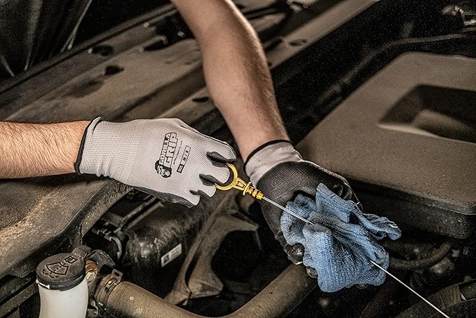 Gorilla Grip Work Gloves, Never Slip Maximum Grip All-Purpose, Gloves for Men, Superior Grip, Polymer Palm