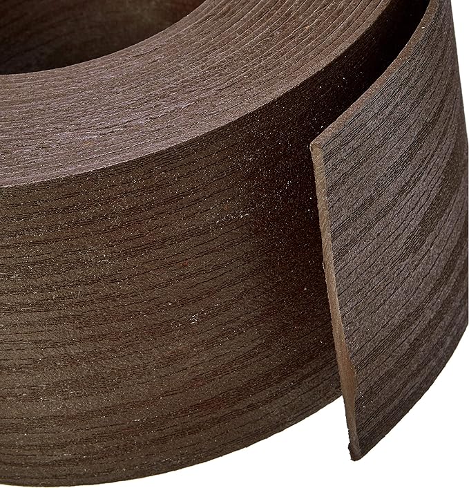 Amazon Basics Flexible Landscape Edging Coil for Garden Border, Flower Beds, Lawn and Pathways, 5 inch x 40ft, Brown, 10 Stakes