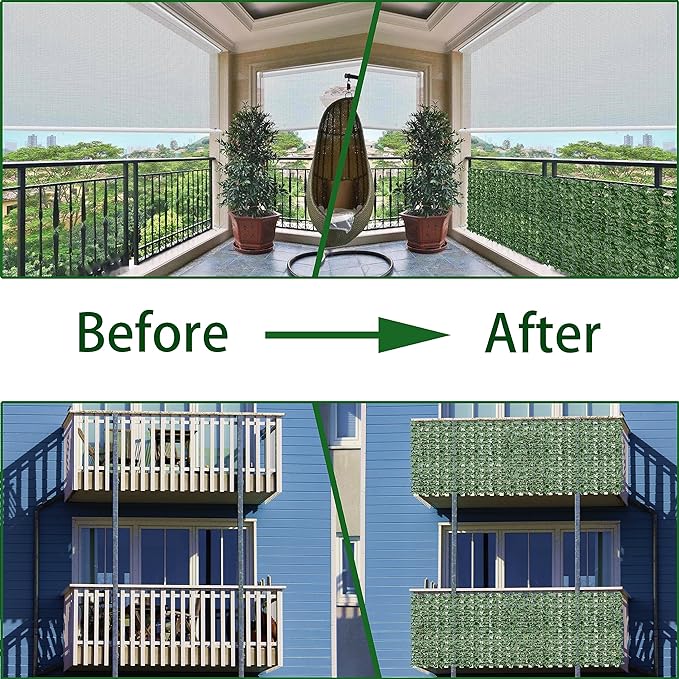 Artificial Ivy Privacy Fence Wall Screen,60X120 in UV-Anti Faux Greenery Backdrop Ivy Vine Leaf Hedges Fence Panels for Patio, Balcony, Garden, Backyard Indoor Outdoor Green Wall Decor